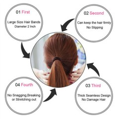 Men Women Hair Ties Soft Seamless Hair Bands Fr Thick Thin Hair Ponytail Holders