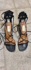 NWOB VALENTINO GARAVANI Black Lace-Up Gladiator Sandals IT 38 1/2 $1,240