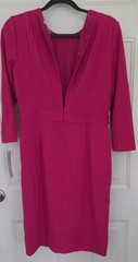 London Times Womens Pink Round Neck Dress With 3/4 Sleeves Size 8 NWT