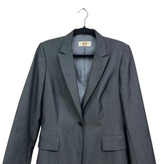 Tintoretto Womens Wool Blazer Single Button Double Vented Lined Gray Size 32*