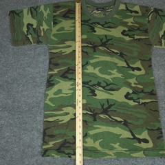 VTG Rothco Shirt Mens Large Green Woodland Camo Crewneck Military Made USA Tee