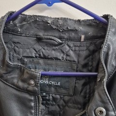 Wilson’s Leather Men’s Black Motorcycle Jacket Full-Zip Band Collar XL
