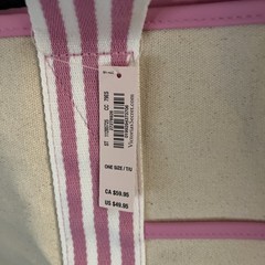 Victoria’s Secret 2026 Pink & Beige Canvas Tote Bag #4347, New with Tags