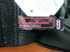 Black Fuchsia By Secret Lace Underwire Black T-Shirt Bra NWT Great Support 42DD