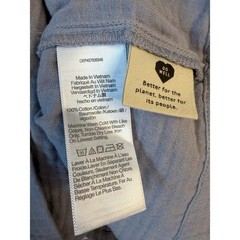 Madewell Muslin Gauze Reversible Button Back Top NE240 Blue Grey Womens L NWT