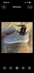 Chaps Gray Yellow Mesh Slip On Memory Foam Athletic Sneakers Low Top Men