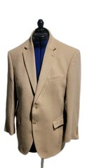 Lauren Ralph Lauren Mens Blazer 42S 100% Camel Hair Sport Coat Tan Beige Short