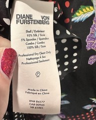 Diane Von Furstenberg Mini Wrap Dress Sz S Silk Long Sleeve Patchwork Crossover