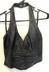 Wilson’s Black Leather Maxima Halter Top Medium Rear Zip