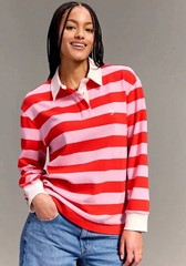 Old Navy x Christopher John Rogers M,L, XL Oversized Rugby Top Red/Pink