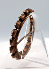 Vintage Brass with Seventeen 6mm Crystal Rhinestones Belt Buckle 2.25 Inches