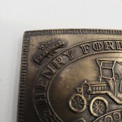 Vintage Henry Ford Detroit Model T Brass Automobiles Belt Buckle 3×2.25 inches