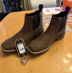 Ariat Men’s Brown Leather Chelsea Ankle Boots Pull-On Slip-On US 9.5 D