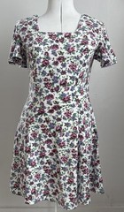 Vtg D.B.Y.Ltd. Y2K Mini Dress Sz 11 Multicolor Floral Flutter Slvs Fit And Flare