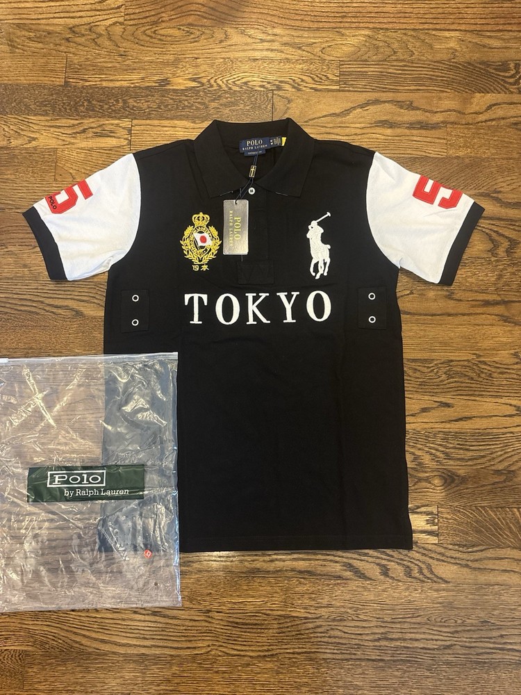 Polo Ralph Lauren Tokyo Big Pony Custom Slim Fit Polo Shirt M Black/Red