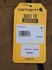 Carhartt Men’s LARGE Storm Defender Relaxed Fit Lightweight Monterey Rain Jacket