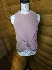Shein Twist Front Mauve Summer Top Womens Size Small