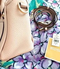 NWT Michael Kors Carine Top Zip Satchel Shoulder Mini Crossbody Bag Powder Blush