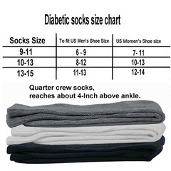 3 Pairs Diabetic Ankle Circulatory Socks Health Cotton Mens Black Gray White