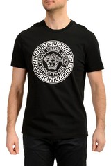 Versace Men’s Black Logo Print Crewneck Short Sleeve T-Shirt US 5XL IT 62