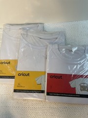 Lot Of 3 Cricut Brand White Tshirts In Packaging Men’s 2XL & XL, Youth S