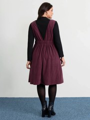 BloomChic Corduroy Stretchy Waist V-Neck Mini Dress Pockets 14-16/1X 18-20/2X