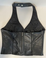 Wilson’s Black Leather Maxima Halter Top Medium Rear Zip