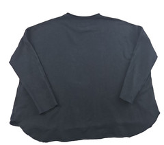 Frank & Eileen Sweatshirt XL Black Effie Capalet Raw-Edge Wide Crewneck