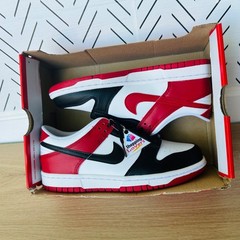 ⭐Rare Nike Dunk Low GS Sz 6.5Y Big Kids Shoes Sneakers Black Red Whie HF9980-600