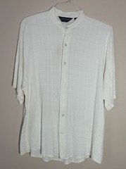 Vintage Gregore Mens Band Collar M Textured Rayon Acetate Made USA Lightweight